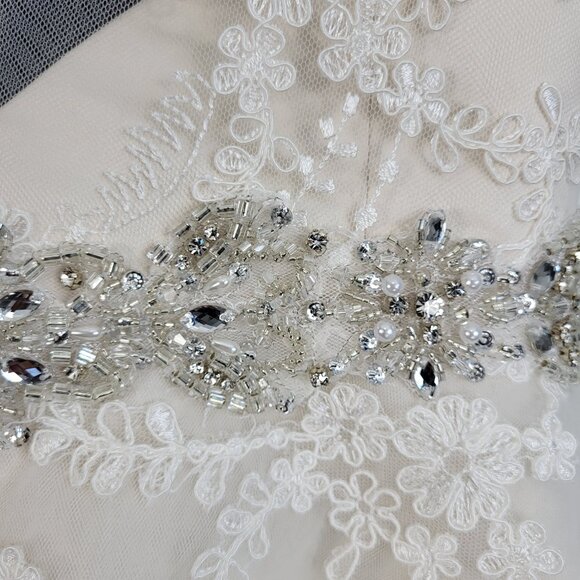 NWT~$1499~ELLA ROSA~SZ 10~IVORY EMBELLISHED LACE TEA LENGTH WEDDING DRESS GOWN - Picture 14 of 16